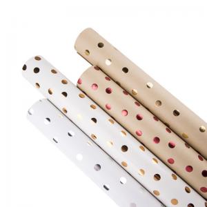 China Anti Scratch Dots Wrapping Paper Recyclable Wood Pulp Paper For Flower / Gift Package on sale
