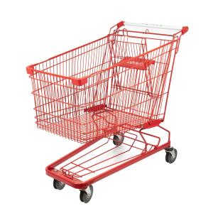  Q195 Steel Metal Market Shopping Trolley 210L Red Large Shopping Cart Manufactures