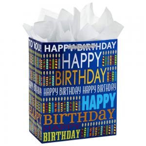 China Fully Recyclable High End Custom Printed Happy Birthday Gift Packaging Paper Bag on sale