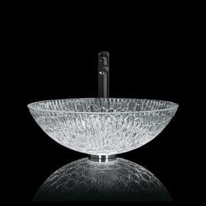  Round Hotel Crystal Wash Basins 130mm Artistic Glass Vessel Sink Bowl For Home Bathroom Manufactures