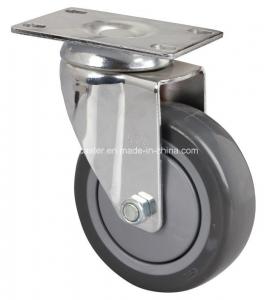 China 5714-77 Edl Chrome 4 130kg Plate Swivel PU Caster for Industrial Vehicles and Equipment on sale