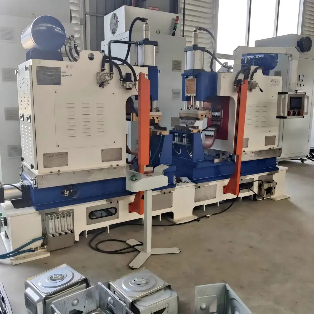 Trintfar automatic production line, used for welding the inner shells of ovens, microwave ovens and food dryers, as well as the welding machines.