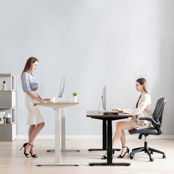 Vintage Rustic Wooden Work Station Coffee Table with Dual Motors and Operation Panel