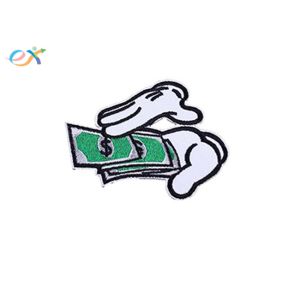  Twill Polyester Clothes Logo Embroidered Iron On Patches Dollar Paper Money Emoji Manufactures