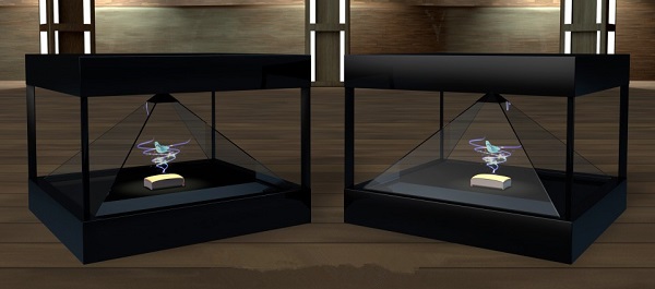 1280 x 1024 360 Degree Holographic Display Hologram Pyramid USB / VGA , HDMI Input Port