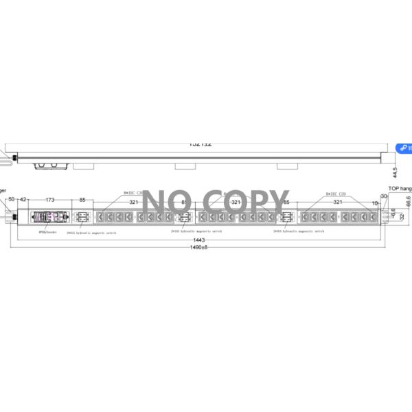 Custom made IDC Smart PDU Input AC380-415VAC Output C220-250VAC 16A-25A High Power PDU