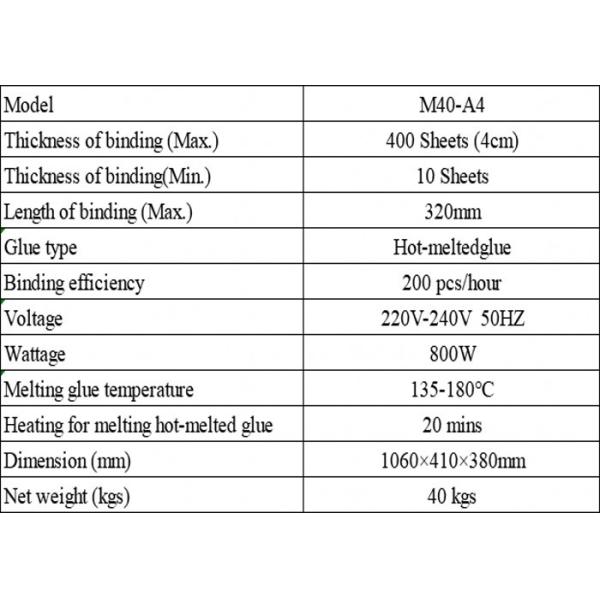 4cm 400 Sheets Hot Melt Glue Binding Machine , Nanbo Coil Binding Machine