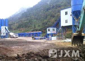  Concrete Batching Twin Shaft 165.5kw Cement Mixing Plant Manufactures