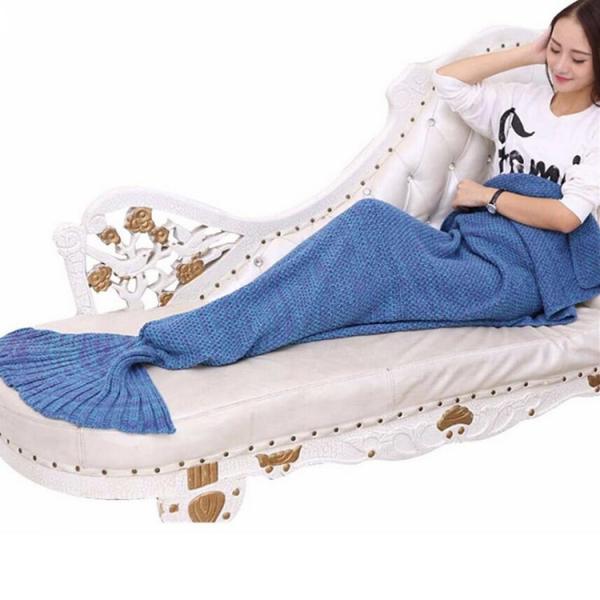 2017 new fashion 100% acrylic colors girls mermaid tail blanket