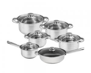 China Restaurant 12pcs Stainless Steel Cookware Set Customized Logo on sale
