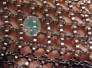 China 1.5 x15mm Brass Color Metal Chainmail Ring Mesh Drapery For Window Screen on sale