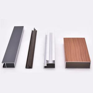  Wood Grain Extruded Aluminum Door Profiles Casement Door Profile Slim Frame Manufactures