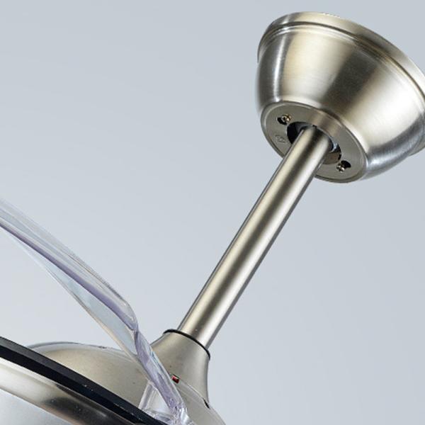 Ceiling fan lamp remote control dimming modern invisible acrylic leaf ceiling fan lamp(WH-VLL-05)