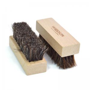 China Shoe Cleaning Accessories Wooden Horsehair Shoe Brush For Polishing on sale