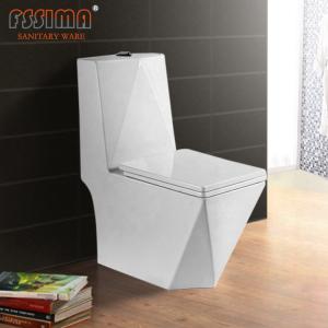 China Floor Mounted Conjoined Toilet Concealed cistern Diamond Shaped single Piece on sale