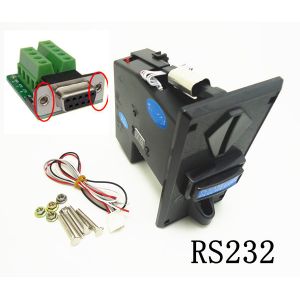 Multi Coin RS232 Communucation Coin Acceptor For All Coins Plastic Material