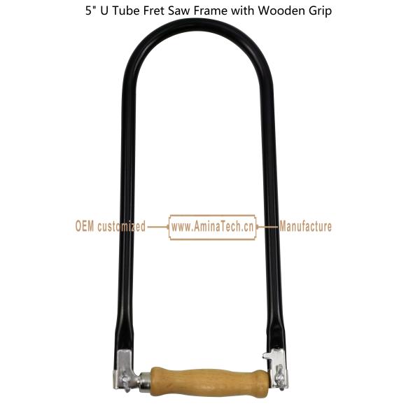 5" U Tube Fret Saw Frame with Wooden Grip for junior students to learn and practise paint board carving and pa