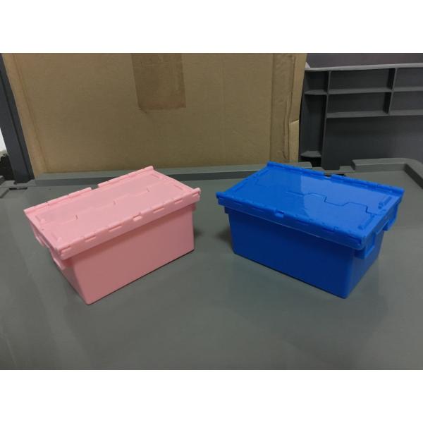 Small Size 120*80*60 mm Plastic Stack Nest Tote Boxes Attached Lids