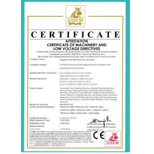 Qingdao Fude Machinery Co.,Ltd Certifications