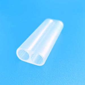 China Frosted Quartz Glass Tubes Double Hole Cerium Doped Quartz Flow Tubes on sale