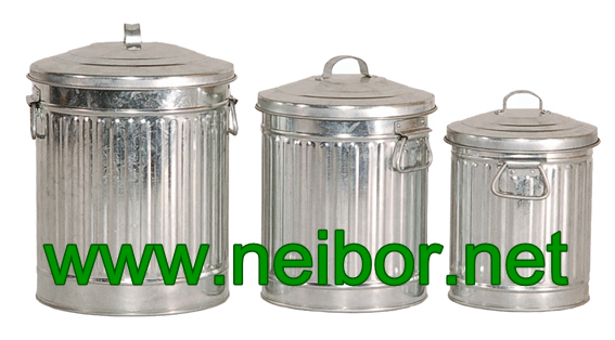 galvanized storage cans storage bins with lid 4L 7L 10Litres