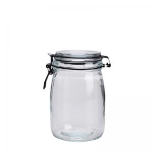  Empty Glass Food Canister Closure Airtight Clear Glass Canisters Manufactures