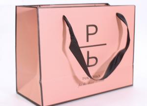  Accurate Printing Pink Paper Carrier Bags , Fancy Boutique Shopping Bags Manufactures