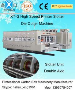 Grinded Surface Flexo Printing Plotting Machine , XT-L Lubrication Four-color Slotting