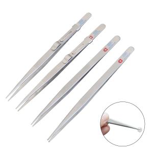  Stainless Steel Jewelry Tweezers Tools Anti Slip Pointed Fine Manufactures