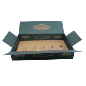  Strong Custom Mailer Boxes Printed Solid Blue For 6 Pack Wine Glass Bottle Manufactures
