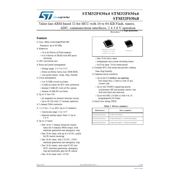 STM32F030F4P6 IC Integrated Circuits 32-Bit Microcontroller MCU