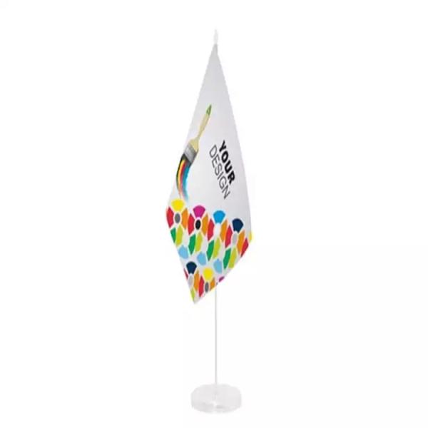 100D Polyester Fabric Custom Desk Flag Office Table Flag With Metal Pole