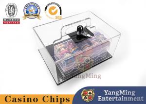  Acrylic Baccarat Casino Table Poker Chip Box With Lock Handheld Manufactures
