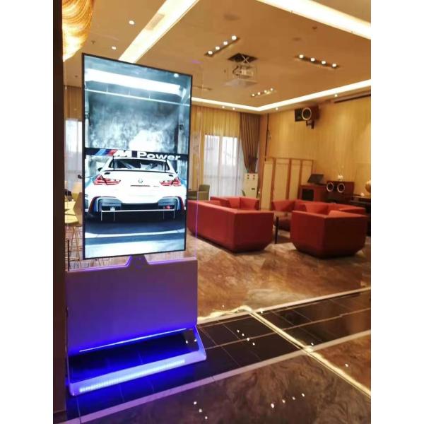 55"Indoor QLED Floorstand Ultrathin Moveable Digital Signage Poster Monitor Android Double Side Lcd Screen Kiosk