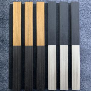 China SGS Wood Veneer Decorative Wall Panels Reduce Noise Wooden Slats Partition Interior on sale