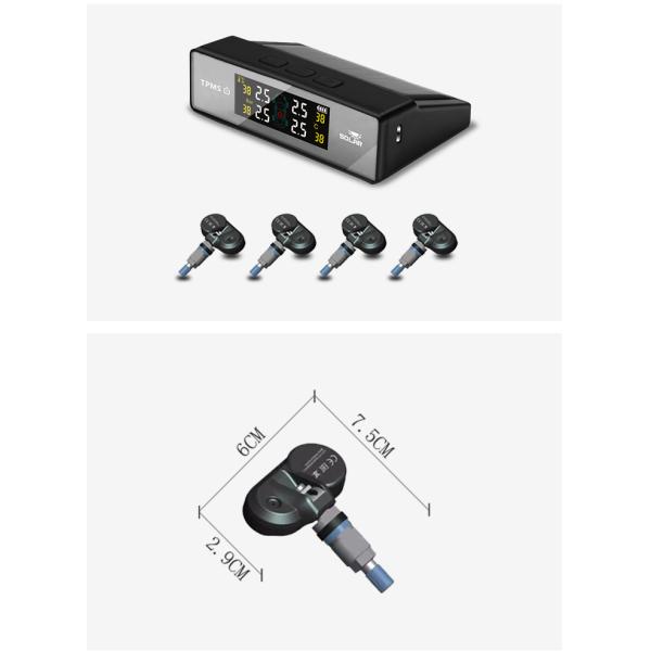 Universal 12v Solar Automatic Tire Pressure Monitoring System , Wireless TPMS System