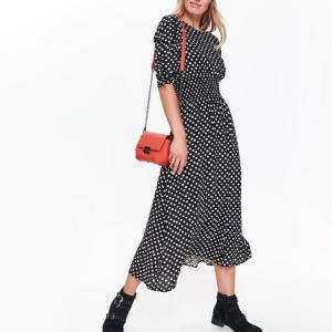  Women Elegant Short Sleeve  Polka Dot Casual Maxi Dresses With 100% Viscose Manufactures
