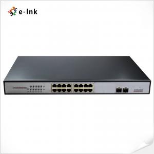 China AC 100V - 240V Ethernet POE Switch 16 Port 1000M 802.3at 2 1000M SFP Ports on sale