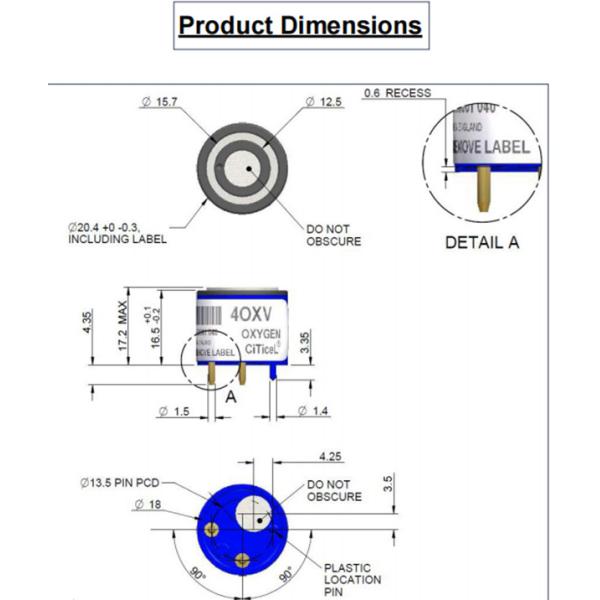 40X-V SR-X2V AAY80-390 Electrochemical Gas Oxygen Sensors