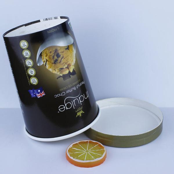 34oz Recycled Ice Cream Cups , Printed 1000ml Ice Cream Takeaway Containers With Lid