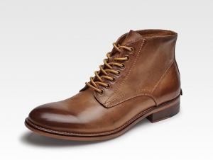  Autumn Winter Mens Leather Dress Boots High Top Leather Boots Cotton - Padded With Plush Manufactures