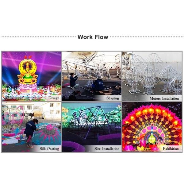 Customized Handmade Worker Carving Display Lantern In Outdoor Square