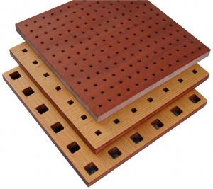  Fire Resistant Perforated Wood Acoustic Panels Thickness 18mm / 15mm Manufactures