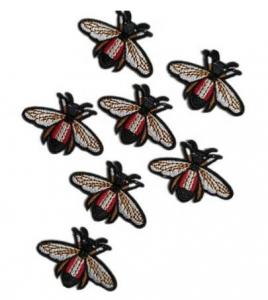 China Bee patches factory design with full embroidered iron on backing on sale