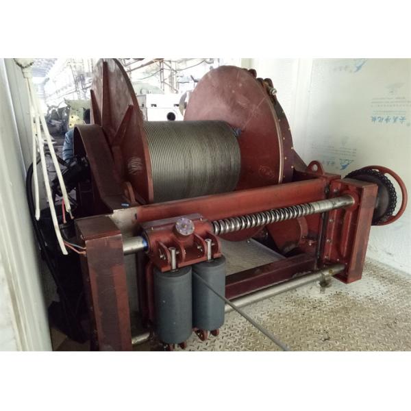 Hydraulic Power 15 Ton Winch With Spooling Device Slow Speed Red