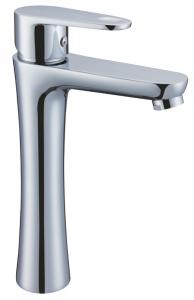 China Countertop Mounted Ceramic Basin Tap Faucets , Polished Brass Ceramic Lavatory Faucet on sale