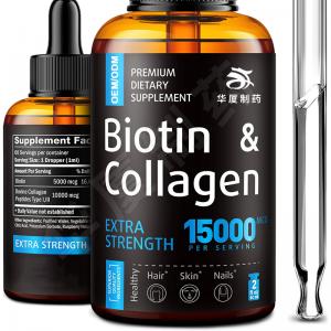  Private Label Biotin Hair Growth Drops Liquid Collagen Supplement Manufactures