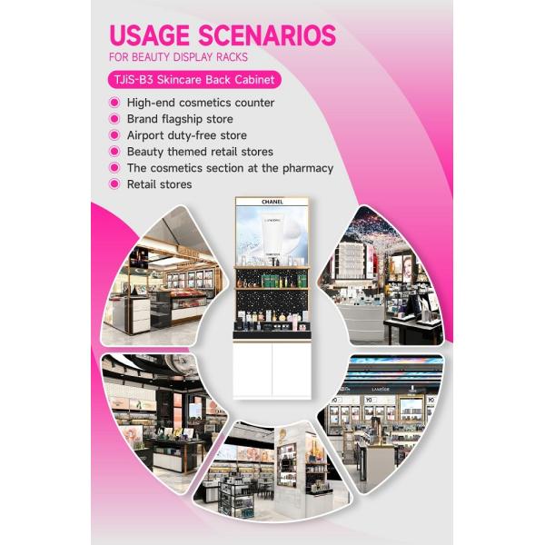 TJiS-B3 9mm Crystal Block Translucent Lighting Skincare Display Cabinet