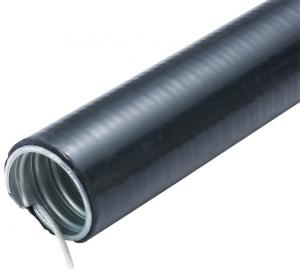 Black Electrical Flexible Metallic Tubing , Flexible Armoured Cable Conduit 3/8