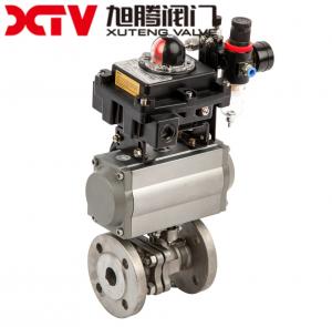  Industrial DIN Wcb/CF8/CF8m Stainless Steel Floating Flange Ball Valve with Actuator Manufactures
